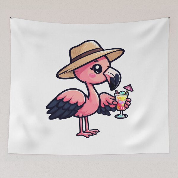 Item preview, Cute Summer Flamingo Drinking Cocktail – Tropical Beach Vibes Design designed and sold by bemenmaher.