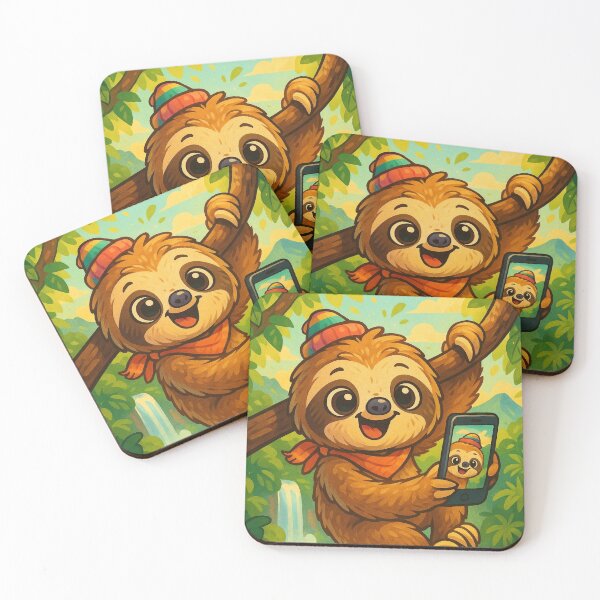 Item preview, Cute sloth taking selfies designed and sold by HobbyTails.