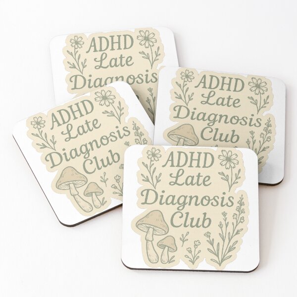 Item preview, Cottagecore ADHD Late Diagnosis Club Mushroom Flower Sticker designed and sold by Trendy Sticker & Merch Collection - Express Yourself.