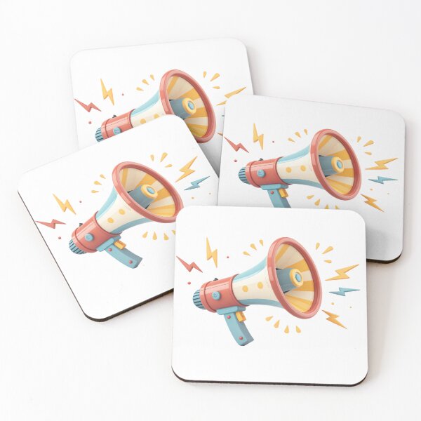 Item preview, cartoon megaphone with lightings  designed and sold by elkuni.