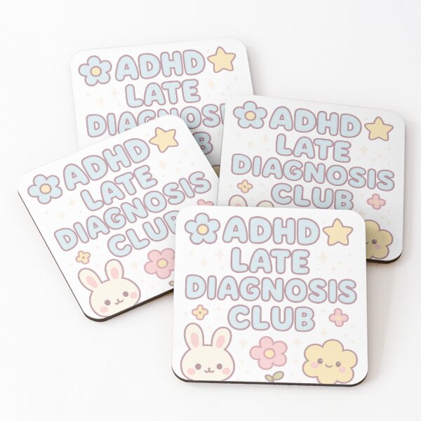 Item preview, Kawaii ADHD Late Diagnosis Club Bunny Cute Art designed and sold by Trendy Sticker & Merch Collection - Express Yourself.