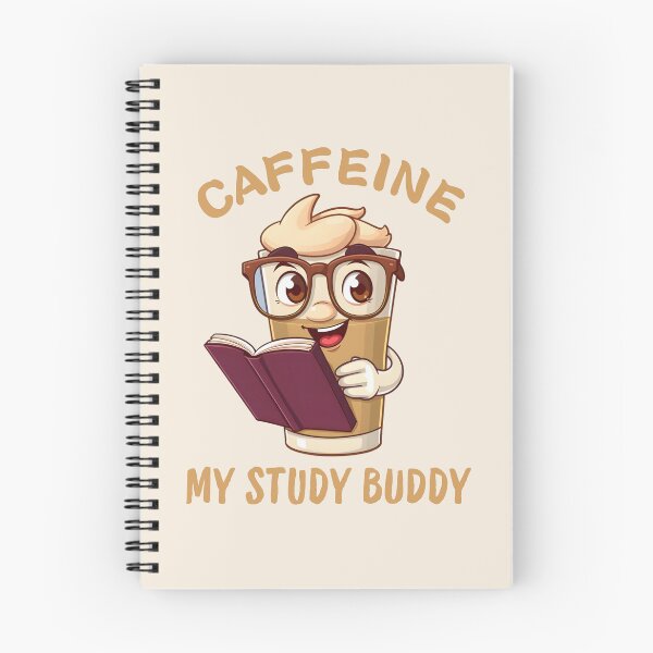 Item preview, Caffeine My Study Buddy - Cute Coffee Reading Cartoon designed and sold by Rocklights.
