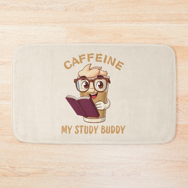 Item preview, Caffeine My Study Buddy - Cute Coffee Reading Cartoon designed and sold by Rocklights.