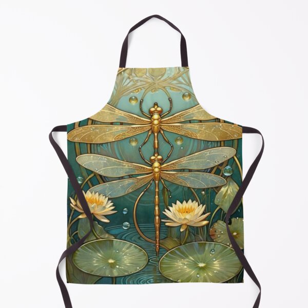 Item preview, Art Nouveau Golden Dragonflies Artwork designed and sold by FlosArtPrintShop.