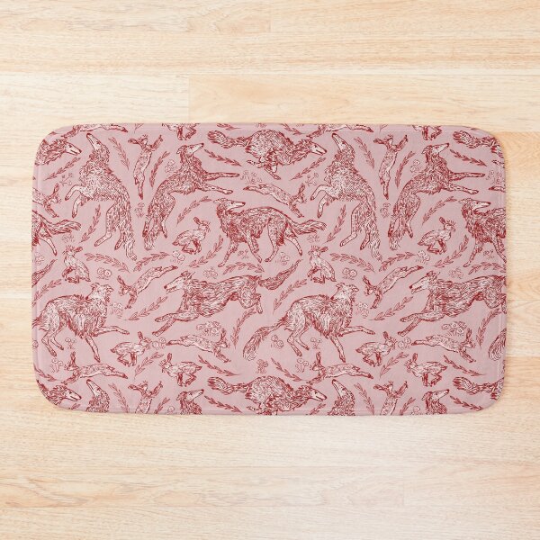Item preview, Hounds and Hares - Red Toile designed and sold by rutabagaprints.