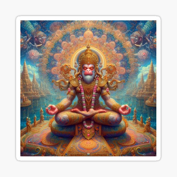 Item preview, Hanuman's Golden Temple Meditation designed and sold by myabstractart _RB.