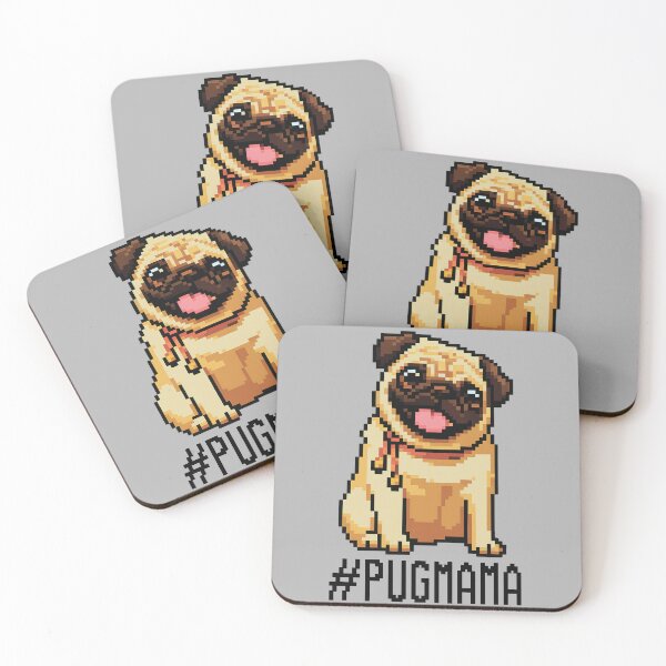 Item preview, #PugMama Cute Pixel Art Pug Dog Print for Dog Moms designed and sold by dianaitalyShop.