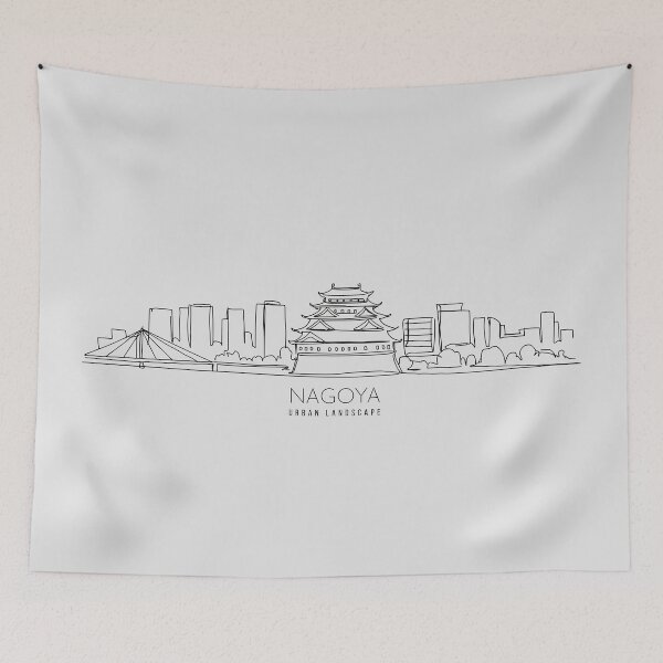 Item preview, Urban Landscape NAGOYA -  Simple line Art designed and sold by store-wasabi.
