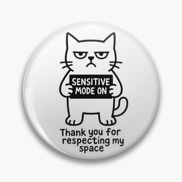 Item preview, Sensitive Mode On – Minimalist Cat Drawing for Introverts & Remote Workers designed and sold by JustMeditateIt.