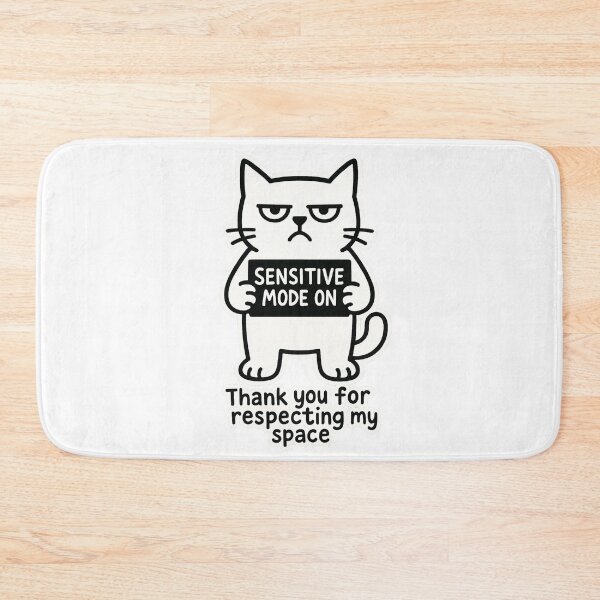 Item preview, Sensitive Mode On – Minimalist Cat Drawing for Introverts & Remote Workers designed and sold by JustMeditateIt.