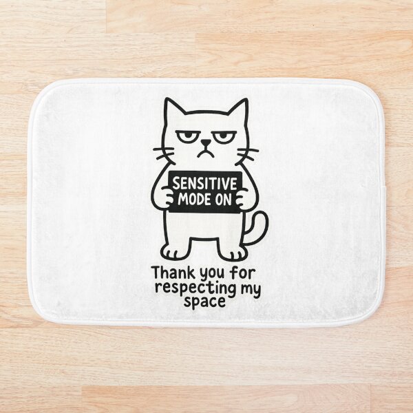 Item preview, Sensitive Mode On – Minimalist Cat Drawing for Introverts & Remote Workers designed and sold by JustMeditateIt.