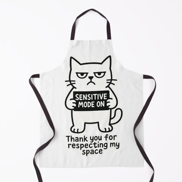 Item preview, Sensitive Mode On – Minimalist Cat Drawing for Introverts & Remote Workers designed and sold by JustMeditateIt.