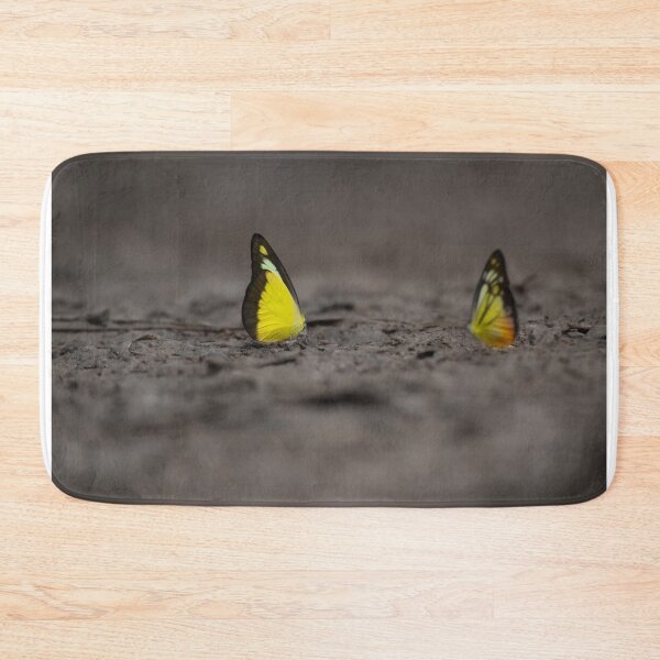 Item preview, This image captures a brightly colored butterfly settled on rugged terrain, offering a striking contrast between fragility and raw earth. designed and sold by DezibyDang.