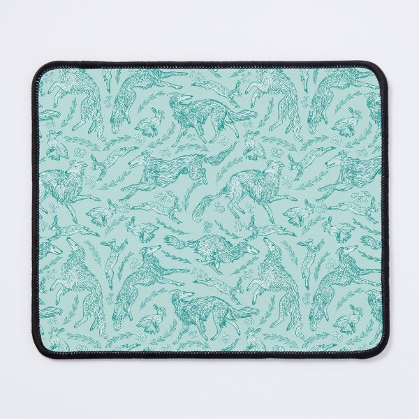 Item preview, Hounds and Hares - Teal Toile designed and sold by rutabagaprints.