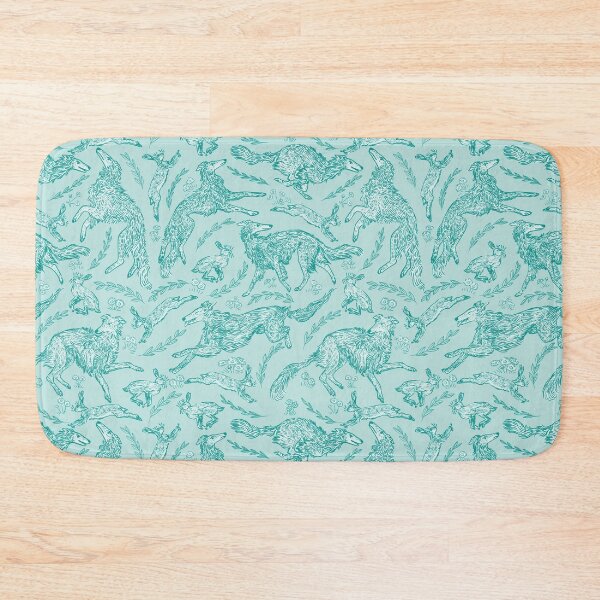 Item preview, Hounds and Hares - Teal Toile designed and sold by rutabagaprints.
