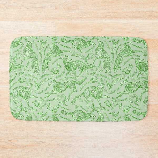 Item preview, Hounds and Hares - Pale Green Toile designed and sold by rutabagaprints.