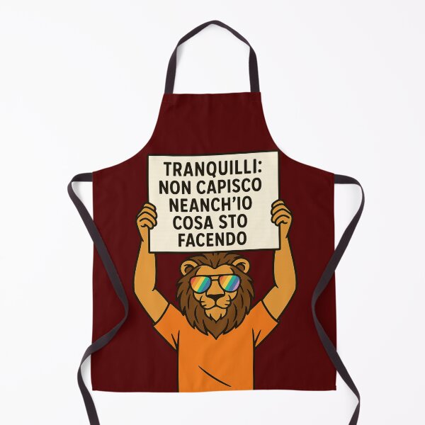 Item preview, Tranquilli: non capisco neanch’io cosa sto facendo - Leone ironico con cartello designed and sold by IroniaeCo.