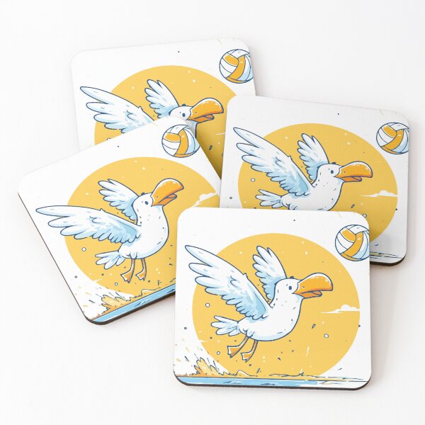 Item preview, Clumsy Seagull Playing Volleyball – Cute and Funny Beach Cartoon designed and sold by Moss and Moon Studio.