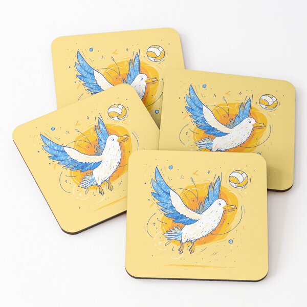 Item preview, Clumsy Seagull Playing Volleyball – Cute and Funny Beach Cartoon designed and sold by Moss and Moon Studio.