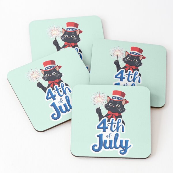 Item preview, Cute Black Cat 4th of July designed and sold by Claustronautas.