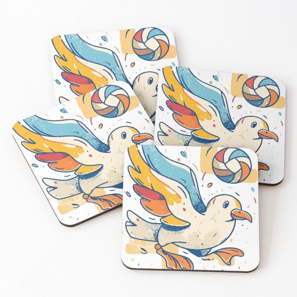 Item preview, Clumsy Seagull Playing Volleyball – Cute and Funny Beach Cartoon designed and sold by Moss and Moon Studio.