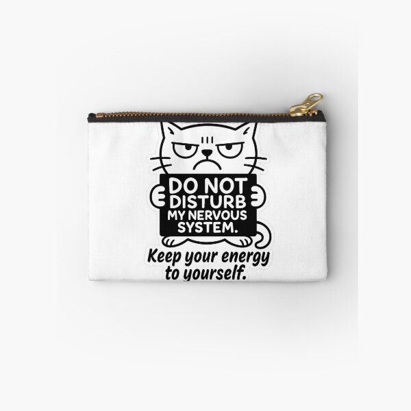 Item preview, Do Not Disturb My Nervous System – Grumpy Line-Art Cat for Boundaries & Energy Protection designed and sold by JustMeditateIt.