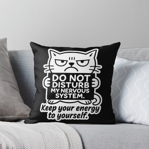 Item preview, Do Not Disturb My Nervous System – Grumpy Line-Art Cat for Boundaries & Energy Protection designed and sold by JustMeditateIt.