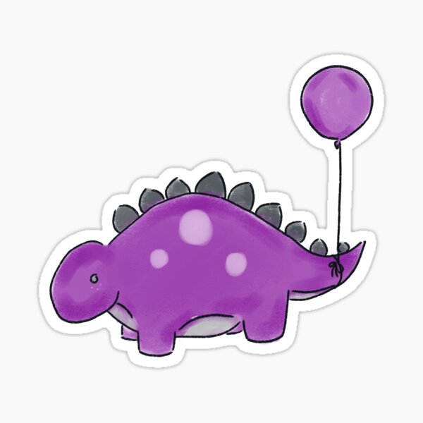 Item preview, Asexual Stegosaurs Dinosaur with a Balloon Drawing designed and sold by SChristineBrink.