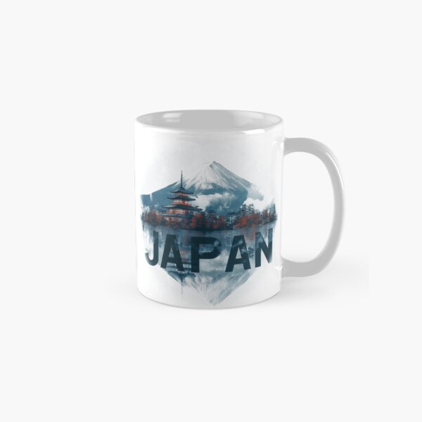Item preview, Japan Scenic Autumn Season Snow Capped Mountain With Pagoda designed and sold by Mermaid's Whimsy.
