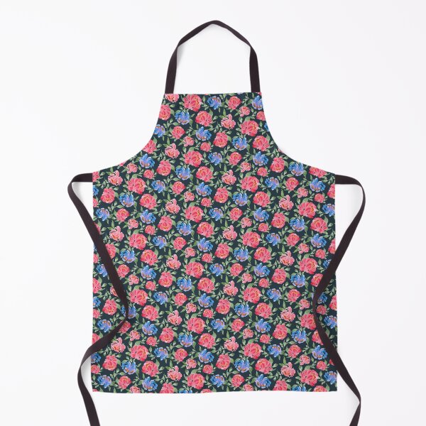 Item preview, Loose Watercolor Pink Peonies and Blue Peonies Dark Blue designed and sold by JasmineGDesigns.