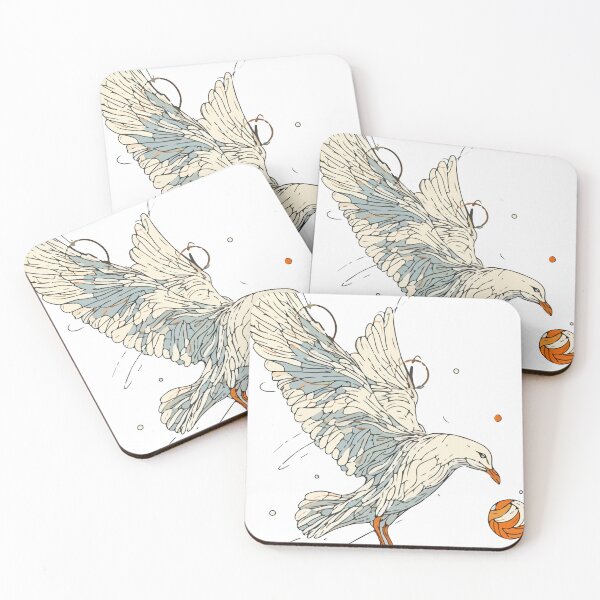 Item preview, Clumsy Seagull Playing Volleyball – Cute and Funny Beach Cartoon designed and sold by Moss and Moon Studio.
