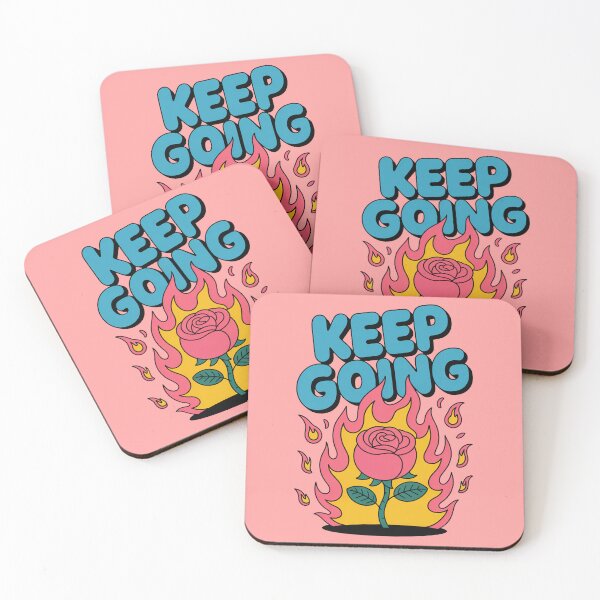 Item preview, Keep Going Burning Rose Cartoon Motivation designed and sold by MonkiFlipp.