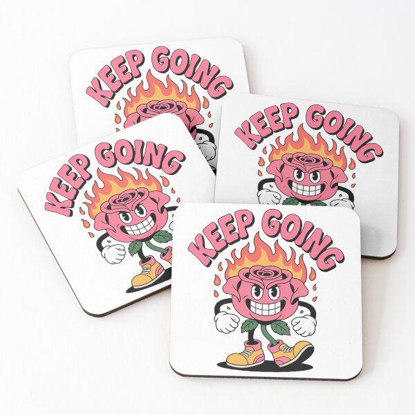 Item preview, Keep Going Burning Rose Cartoon Motivation designed and sold by MonkiFlipp.