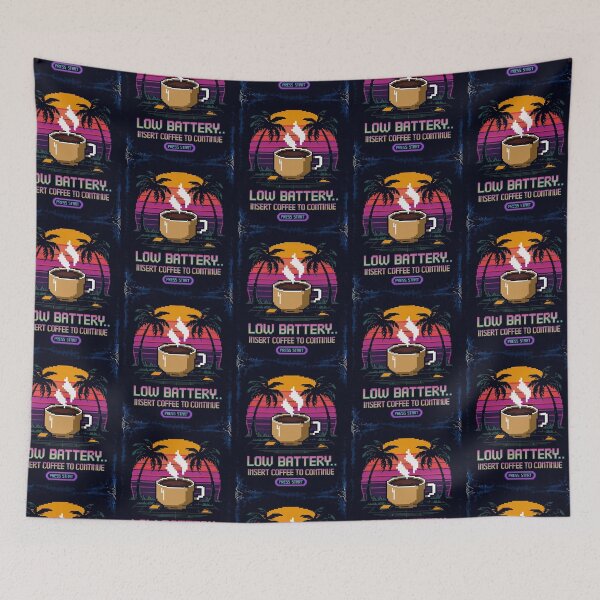 Item preview, Low Battery – Insert Coffee Retro Gamer Power-Up designed and sold by Taans-Creation.
