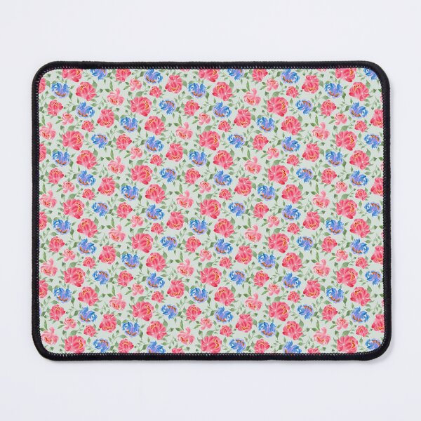 Item preview, Loose Watercolor Pink Peonies and Blue Peonies Soft Pastel Green designed and sold by JasmineGDesigns.