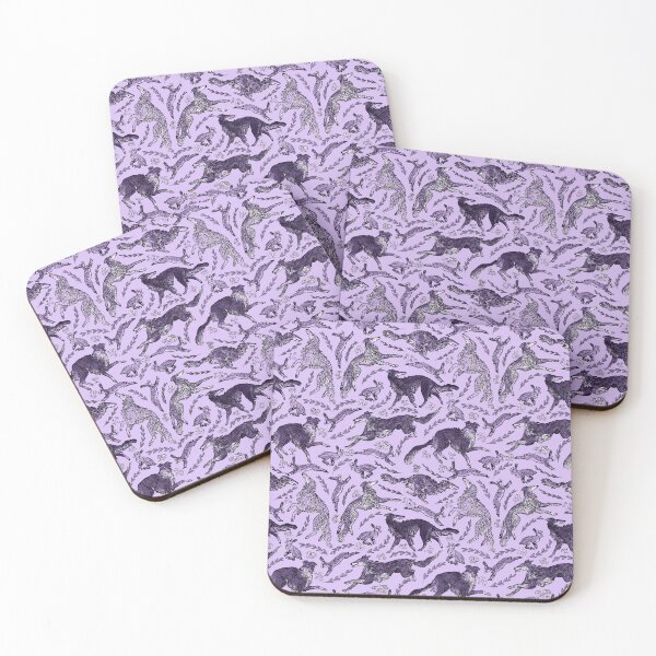 Item preview, Hounds and Hares - Shaded Purple Dogs on Lavender Field designed and sold by rutabagaprints.