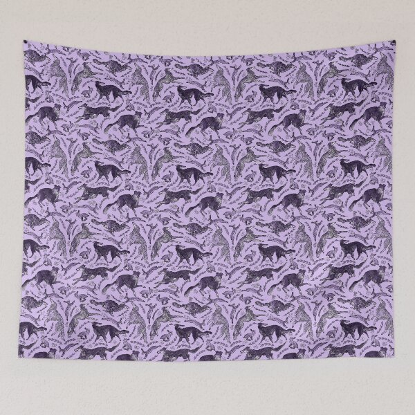 Item preview, Hounds and Hares - Shaded Purple Dogs on Lavender Field designed and sold by rutabagaprints.