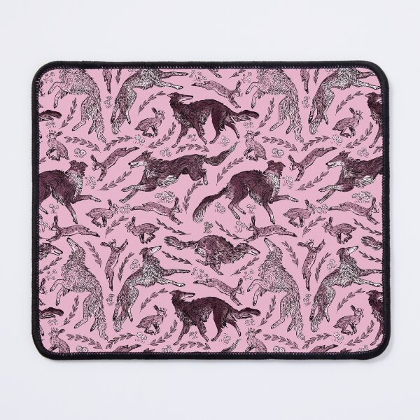 Item preview, Hounds and Hares - Shaded Rose Dogs on Pink Field designed and sold by rutabagaprints.