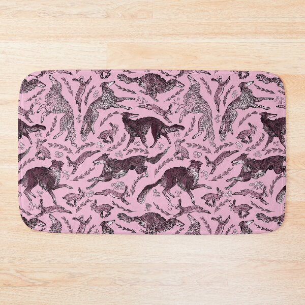 Item preview, Hounds and Hares - Shaded Rose Dogs on Pink Field designed and sold by rutabagaprints.