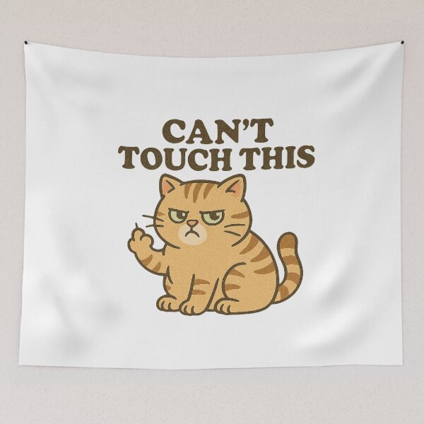 Item preview, Can’t Touch This – Funny Grumpy Cat Reaction Design designed and sold by FriskySloths.