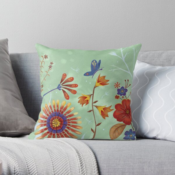 Autumn Floral Throw Pillow