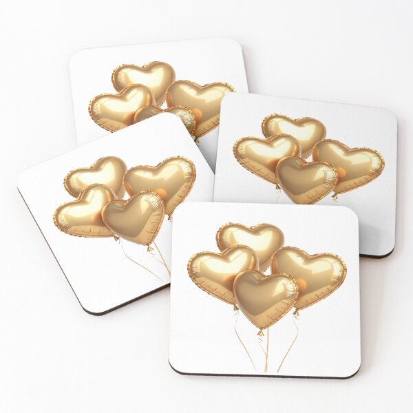 Item preview, golden heart shaped balloons  designed and sold by elkuni.