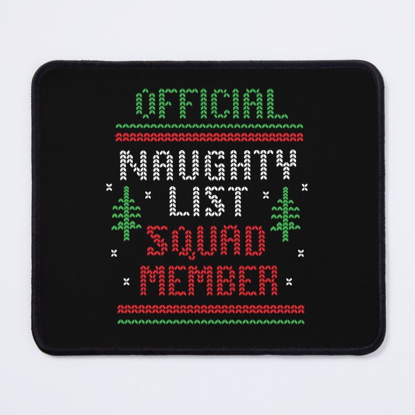 Item preview, Official Christmas Naughty List Squad logo cute in holiday sweater knit pattern designed and sold by Jdawnink.