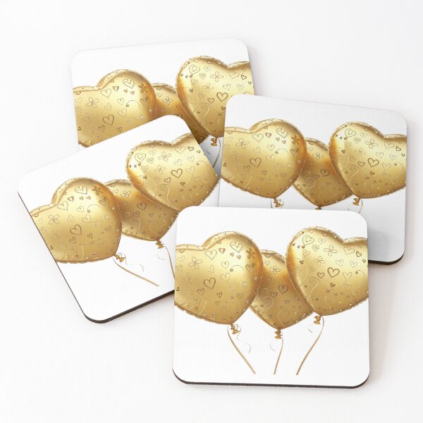 Item preview,  golden heart shaped balloons  designed and sold by elkuni.
