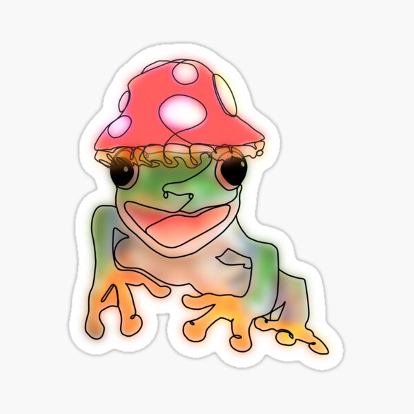 Item preview, Whimsical Frog in a Mushroom Hat – Cottagecore Fantasy Animal Art designed and sold by Ashley’sAnimals.