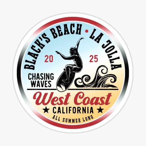 Aperçu de l'œuvre Surf Black's Beach Surf La Jolla San Diego Californie créée et vendue par eclecTEEq.