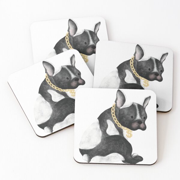Item preview, Cool French Bulldog with Gold Dollar Chain - Gangster Dog Art designed and sold by nuteling.
