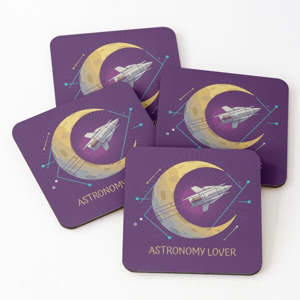 Item preview, Astronomy Lover: Moon & Rocket Art designed and sold by KiwiRider.