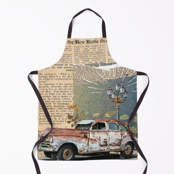 Item preview, Timeworn Tales – Vintage Car Collage with Retro Newspaper Aesthetic designed and sold by super611.