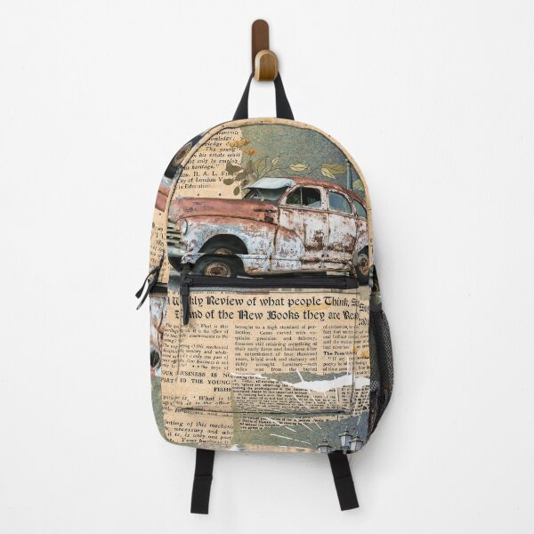 Item preview, Timeworn Tales – Vintage Car Collage with Retro Newspaper Aesthetic designed and sold by super611.